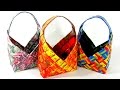 Cómo hacer CESTAS DE PAPEL PERIODICO. How to make paper baskets.