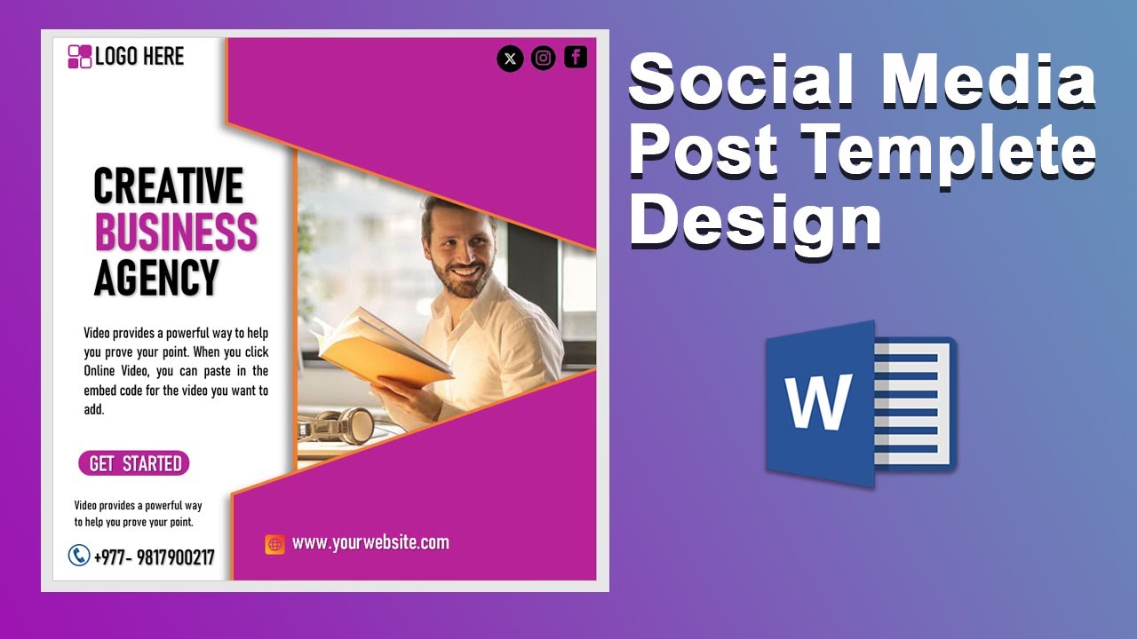 How to create Social Media Design in Microsoft Word Social Media Add