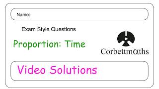 Proportion Time Answers - Corbettmaths