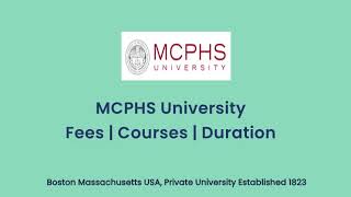 MCPHS University - USA | Courses | Tuition Fees | Duration