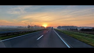 Putovanje u Slavoniju i izlazak sunca. Zagreb-Tovarnik highway and sunrise. Croatia 2021. #shorts