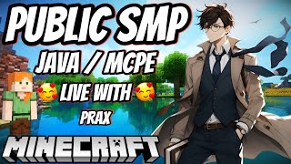 🔴MINECRAFT PUBLIC SMP | CRACKED SMP JAVA / MCPE 24/7 LIVE SERVER WITH PRAX #live #shorts #shortsfeed