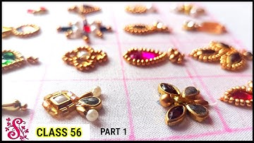 Aari Work Buttas PART  1 | 16 Different Simple and Easy Buttas using Beads Stones | Beginner Special