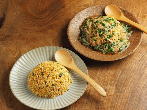 豆腐たっぷりチャーハン、あんかけ豆腐チャーハン