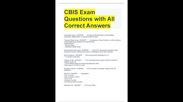 CBIS Exam Questions with All Correct Answers