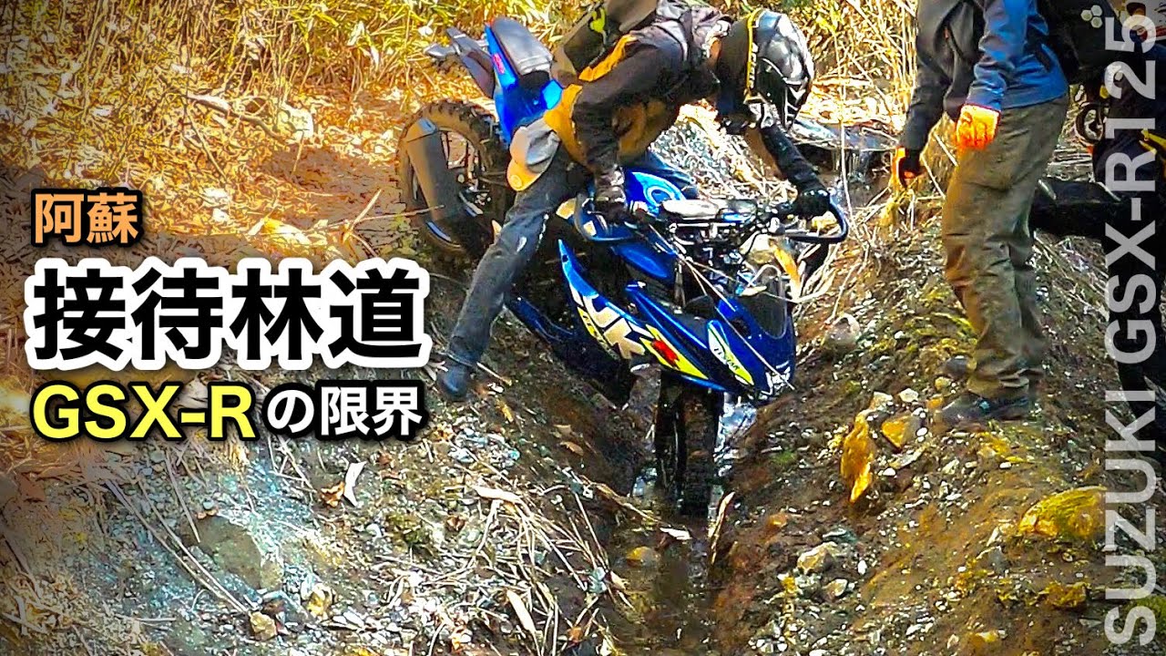 GSXR【接待林道ツーリング】荒れた阿蘇周辺の林道を初心者も含め仲間と走ってひどい目に￼遭う　/ GSX-R125の限界とは