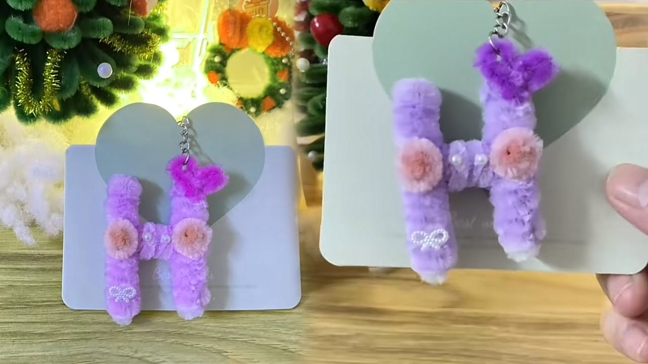 How to make letter H keychain using pipe Cleaner - alphabet H - Diy- pipe Cleaner keychain