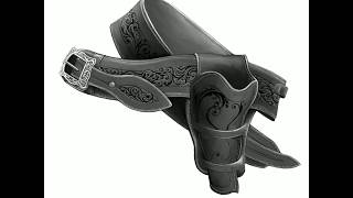 Deadwood 1876 Holster Illustration Time Lapse