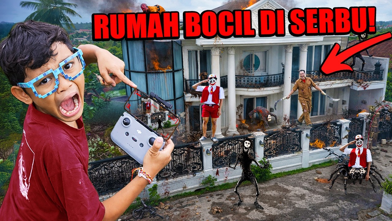 RUMAH ISTANA BOCIL DI SERBU PASUKAN ANAK SD UPACARA, GURU PRINCE, TOR MONITOR, HANTU MERANGKAK!!!
