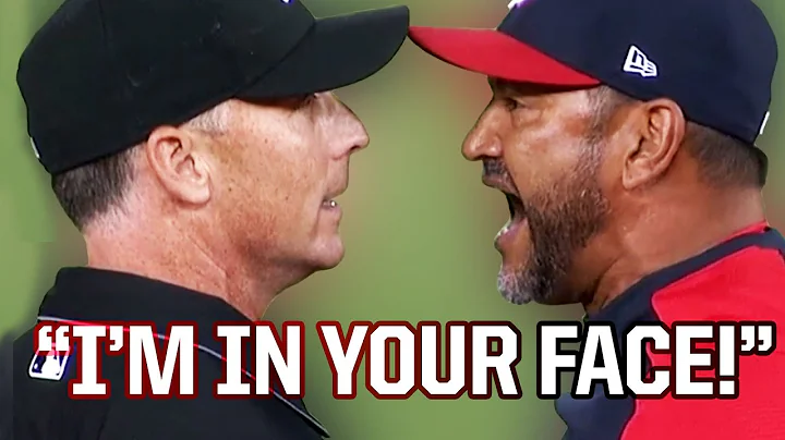 Davey Martinez lets the ump know where he is, a br...
