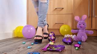 Easter treats crushed by heels | Food crush & ASMR