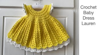 Crochet baby dress Lauren | app. 6  12 months | beginner crochet | how to crochet | babydress