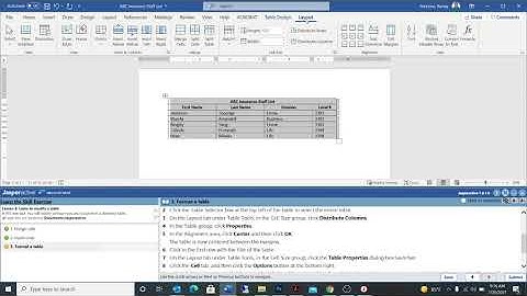 Word Lesson 6b Modifying Tables