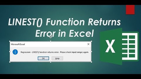 LINEST() function returns error: check your input range. Excel | Statistics RXS