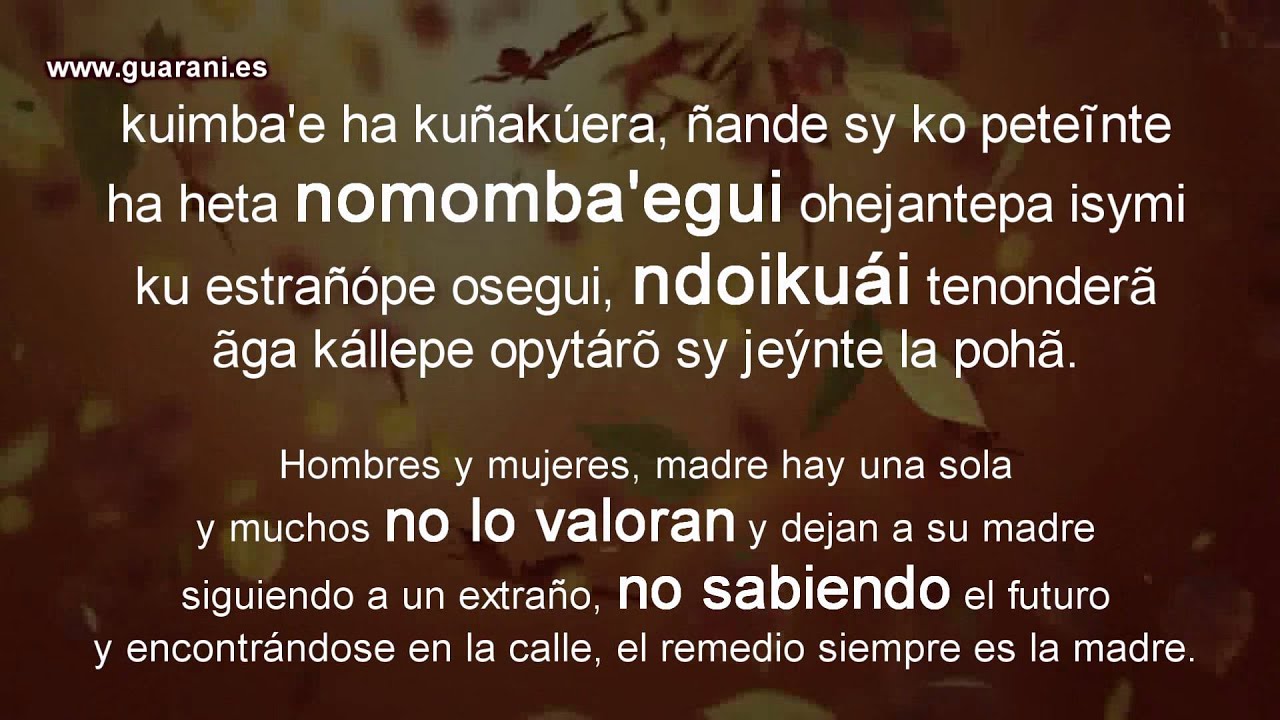 Ñe’êjoapy Mbotovéva Frases Negativas en Guaraní Curso de Lengua