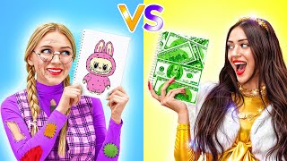 Tanie kontra miliarderowe przybory szkolne 🎨 Zabawy z hackami, które pokochasz! od 123 GO!