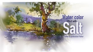 Watercolor effect with salt   |  watercolor painting tutorial