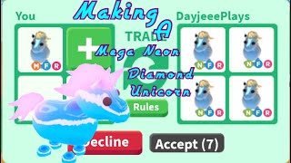 Making a Mega Neon Diamond Unicorn in Adopt Me! (ROBLOX)