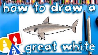 how to draw a great white shark