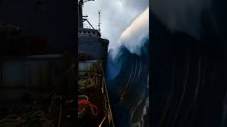 "Massive Wave Crashes into Fishing Ship During Violent Storm"