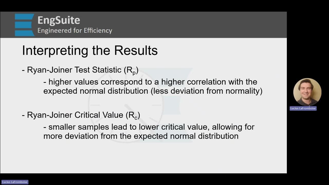 What is the ryan joiner test for normality engineering statistics