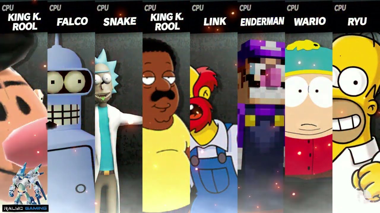 Harold vs Bender vs Rick vs Cleveland vs Willie vs Waluigi vs Cartman vs Homer