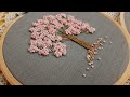 Cherry blossom tree hand embroidery flowers french knots