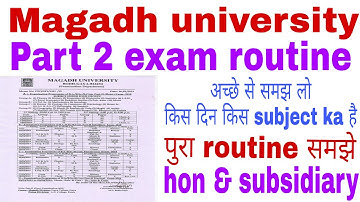 Magadh university part 2 | 2016 to 2019 exam routine अच्छे से समझे | किस दिन hon और किस दिन subsi है
