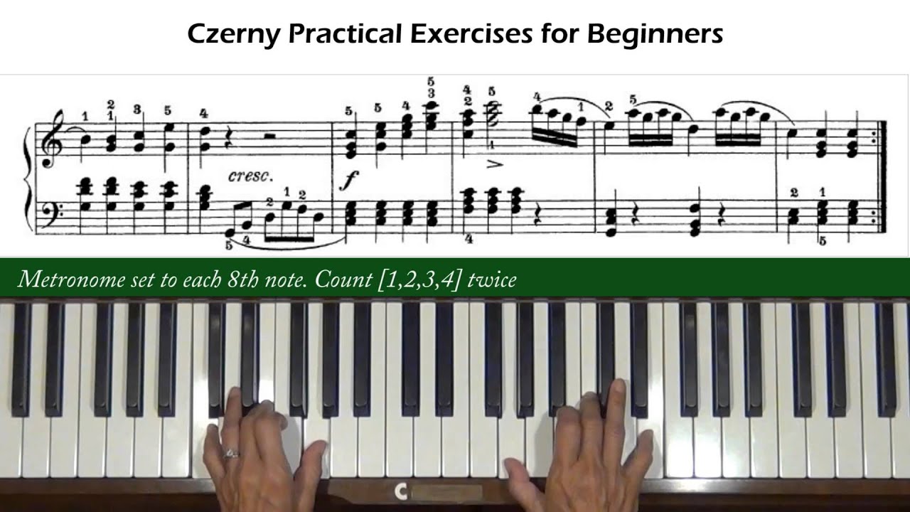 Czerny Practical Exercises for Beginners Op. 599, No. 43 Piano Tutorial