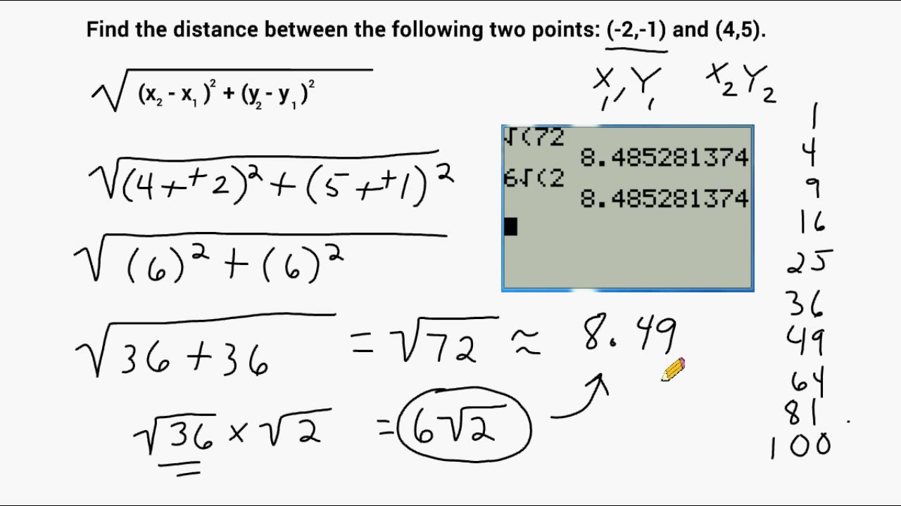 How To Use The Distance Formula Youtube