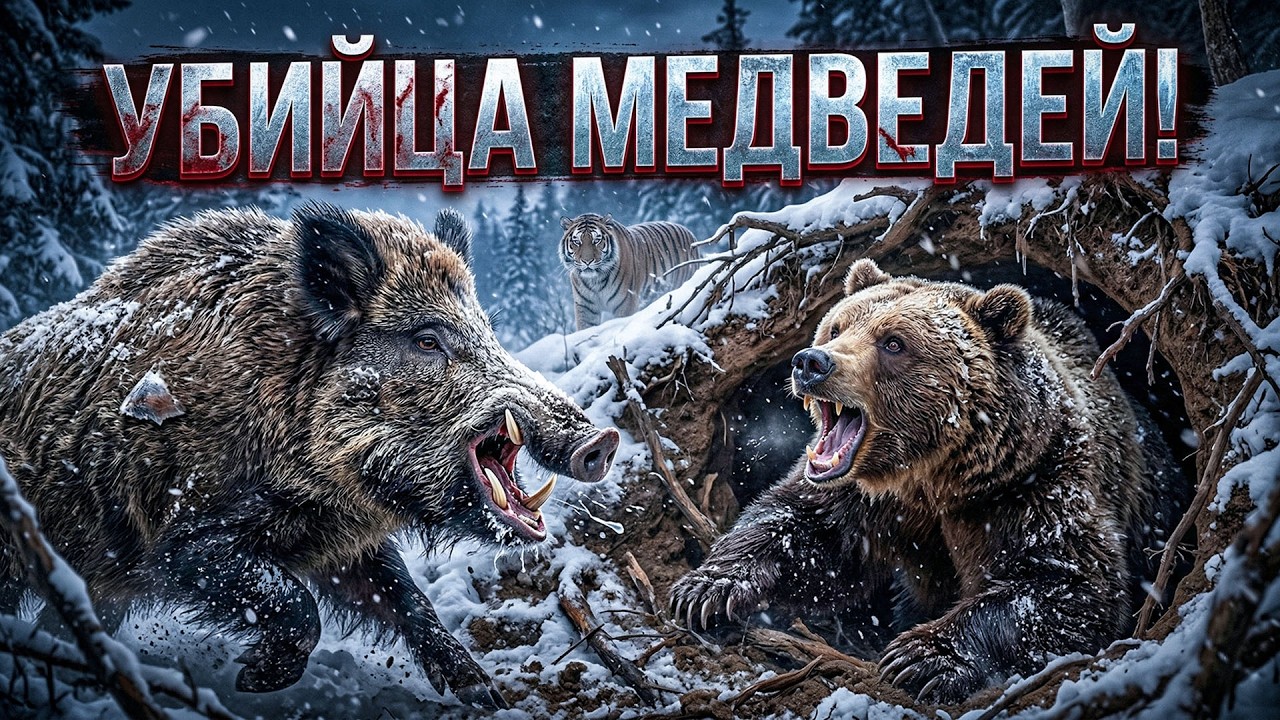 ЗАЧЕМ КАБАН Будит МЕДВЕДЯ В БЕРЛОГЕ! И Зачем тигр вмешивается в их конфликт!