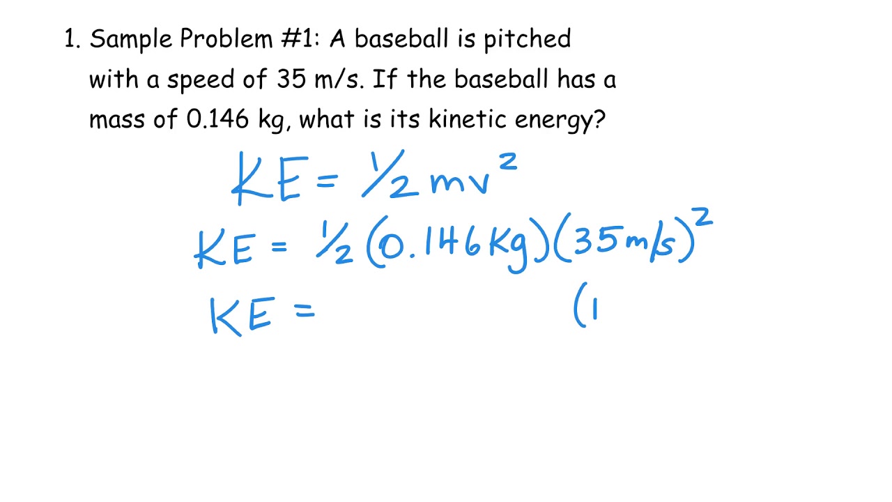 sample problem solving in kinetic energy