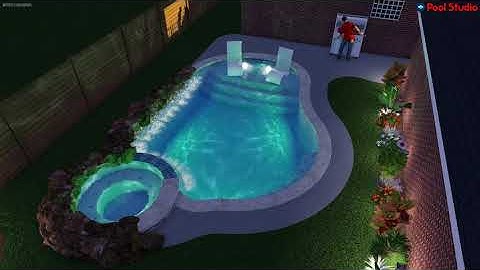 Freeform Pool/ Spa With Rock Waterfall Beam