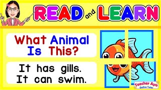 ENGLISH READING | GUESS THE ANIMALS | READ AND LEARN | PRACTICE READING GRADE 1,2,3,4 | TEACHER AYA