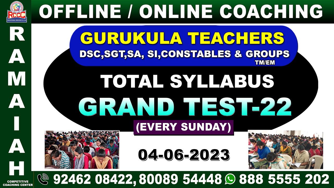 Gurukula Teachers Dsc Sgt Sa Si Constables Groups Total Syllabus