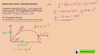 Projectile motion ex 21 (projection at an angle) - A Level