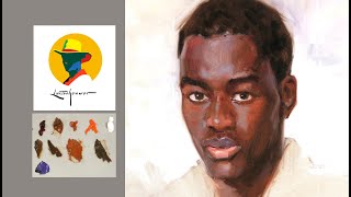 How to paint  skin colors in a dark complexion portrait. Portrait painting by Ben Lustenhouwer.