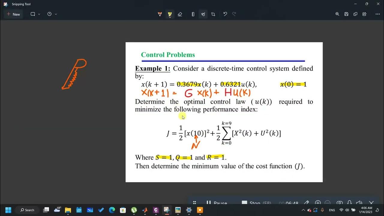 (Matlab) Optimal Control Design Lab Discretedomain YouTube