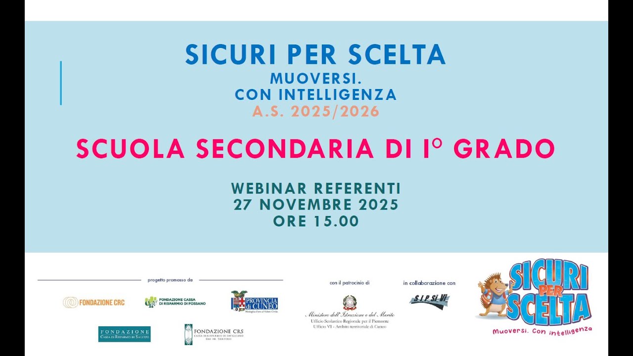 SICURI PER SCELTA - Presentazione offerta didattica SCUOLA SECONDARIA PRIMO GRADO