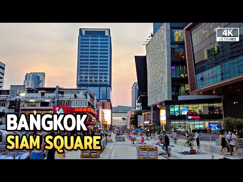 SIAM SQUARE Bangkok Evening Vibes Walking Tour - April 2022 [4K]