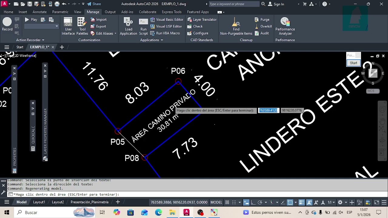 3.-CREAR CUADRO DE ÁREAS