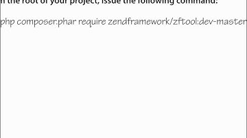 Zend Framework 2 -- 02 12 Installing ZFTool