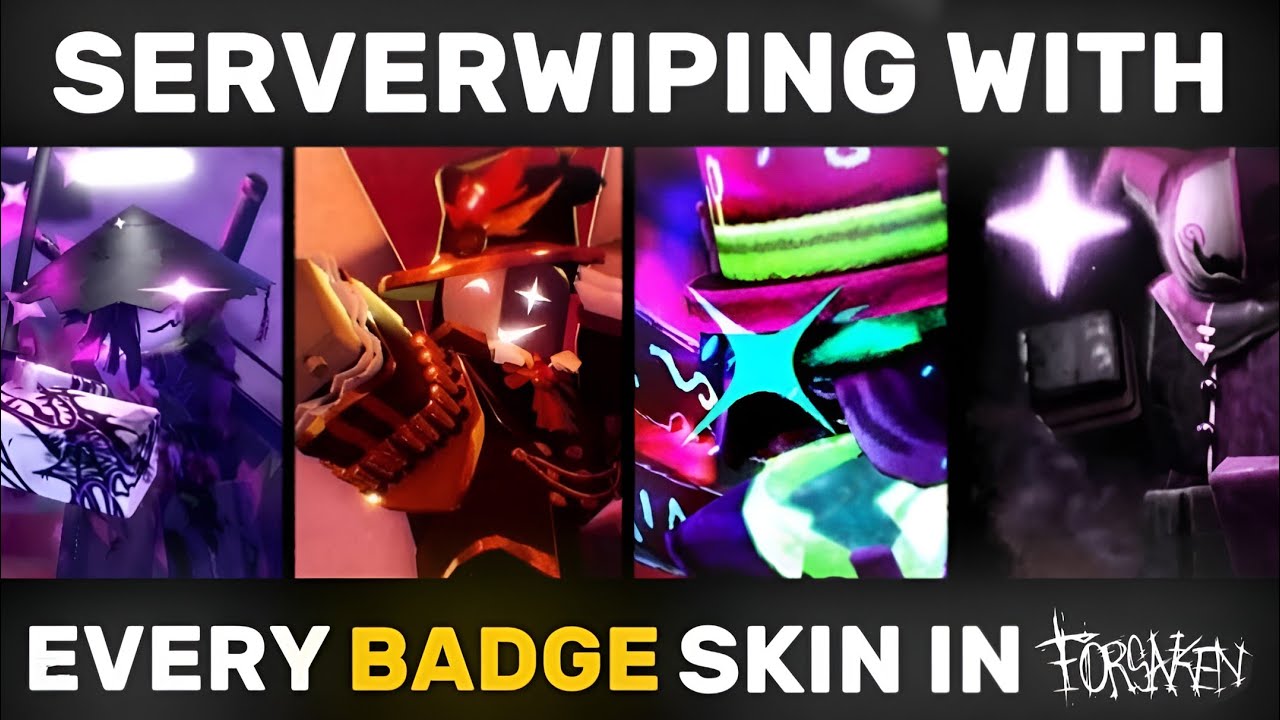 Server Wiping with EVERY BADGE KILLER SKIN | Forsaken | Roblox