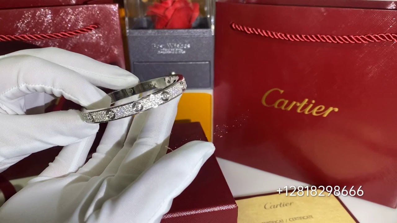 18K Pink Gold Cartier Love Bracelet 204 Diamond-Paved N6036917