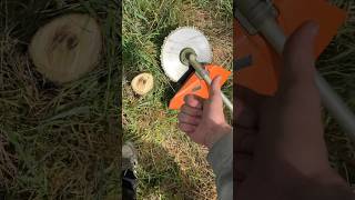 Homemade CHAIN on Trimmer ! #trimmer #chainsaw #trimmerhead