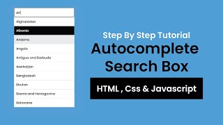 How To Make Autocomplete Search Box  | Step By Step Tutorial