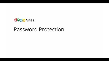 Zoho Sites: Password Protection