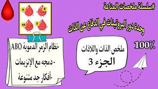 بكالوريا📌أقوى ملخص للزمر الدموية ABO 🔥مع مراجعة الإنزيمات😎/درس الذات واللاذات الجزء 3💪
