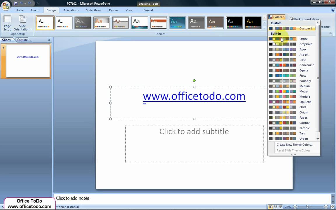 How To Change The Hyperlink Text Color Powerpoint 2007 Youtube