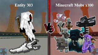 Mob Battle, Entity 303 vs Every 100 Minecraft Mobs